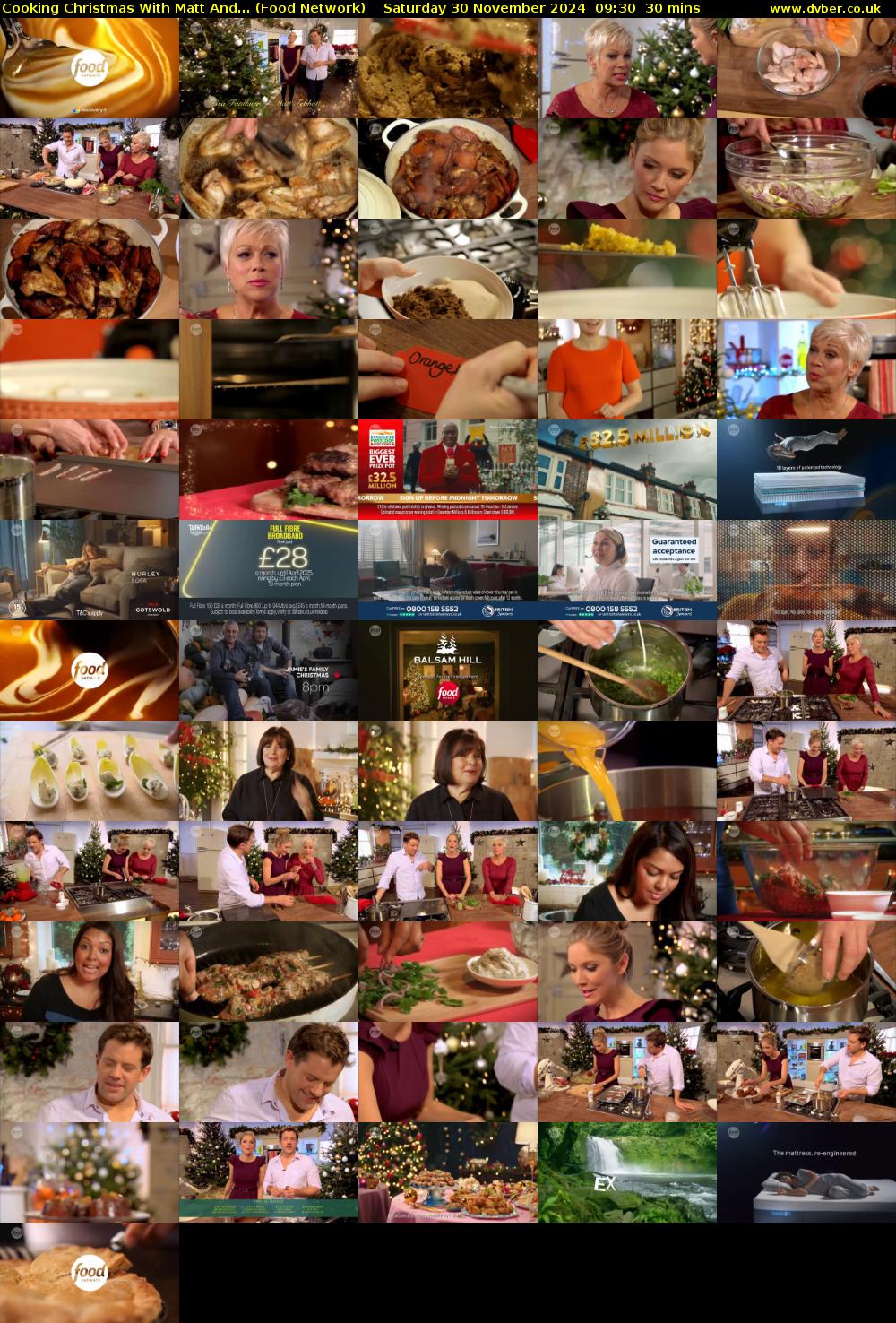 Cooking Christmas With Matt And... (Food Network) Saturday 30 November 2024 09:30 - 10:00