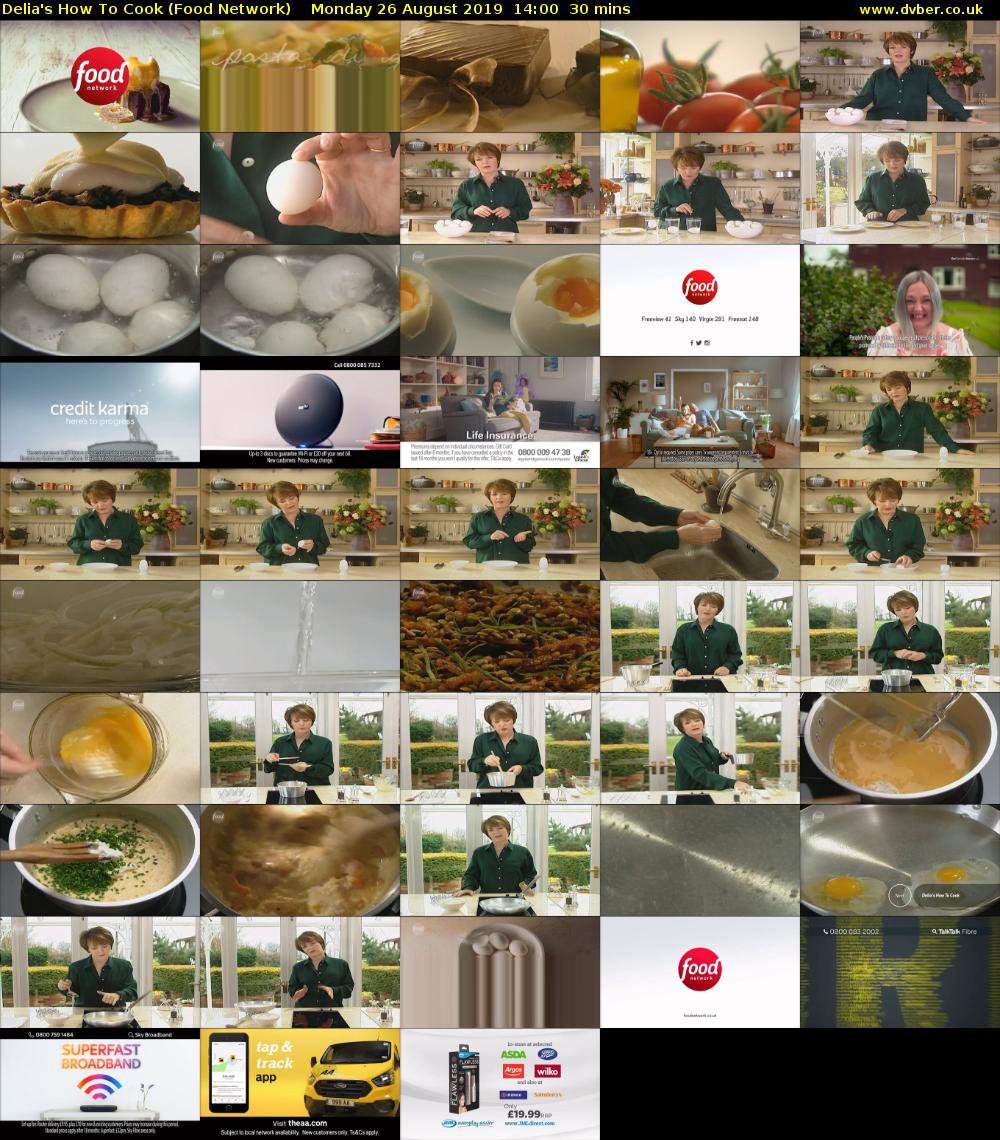 Delia's How To Cook (Food Network) Monday 26 August 2019 14:00 - 14:30