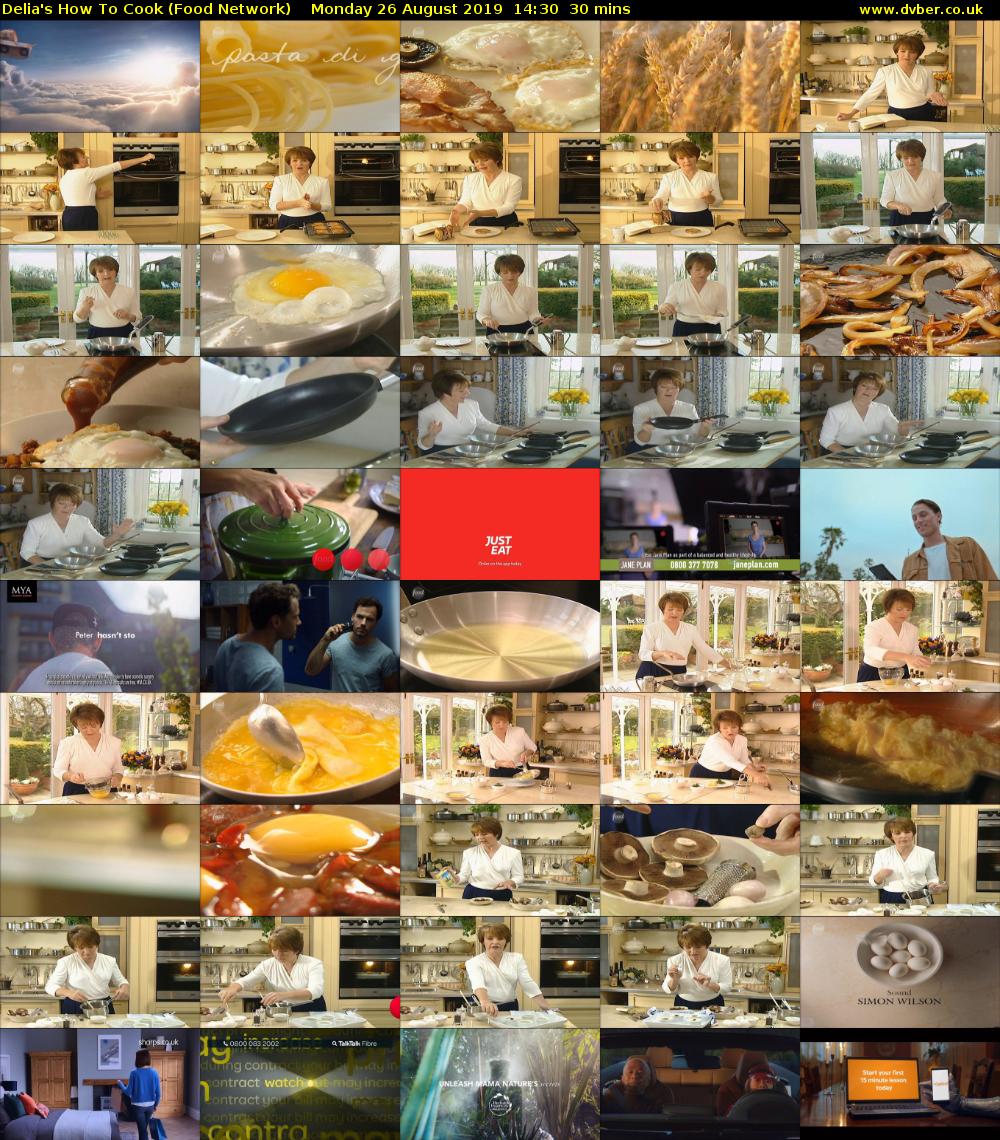 Delia's How To Cook (Food Network) Monday 26 August 2019 14:30 - 15:00