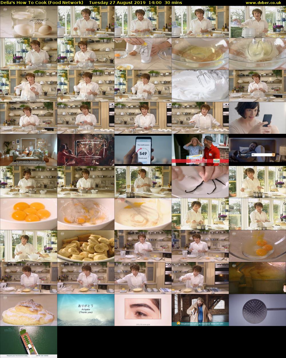 Delia's How To Cook (Food Network) Tuesday 27 August 2019 14:00 - 14:30