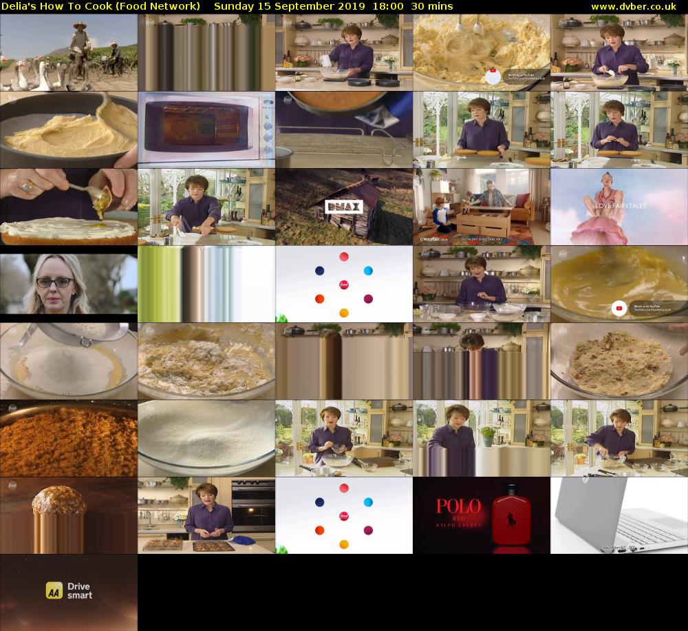 Delia's How To Cook (Food Network) Sunday 15 September 2019 18:00 - 18:30