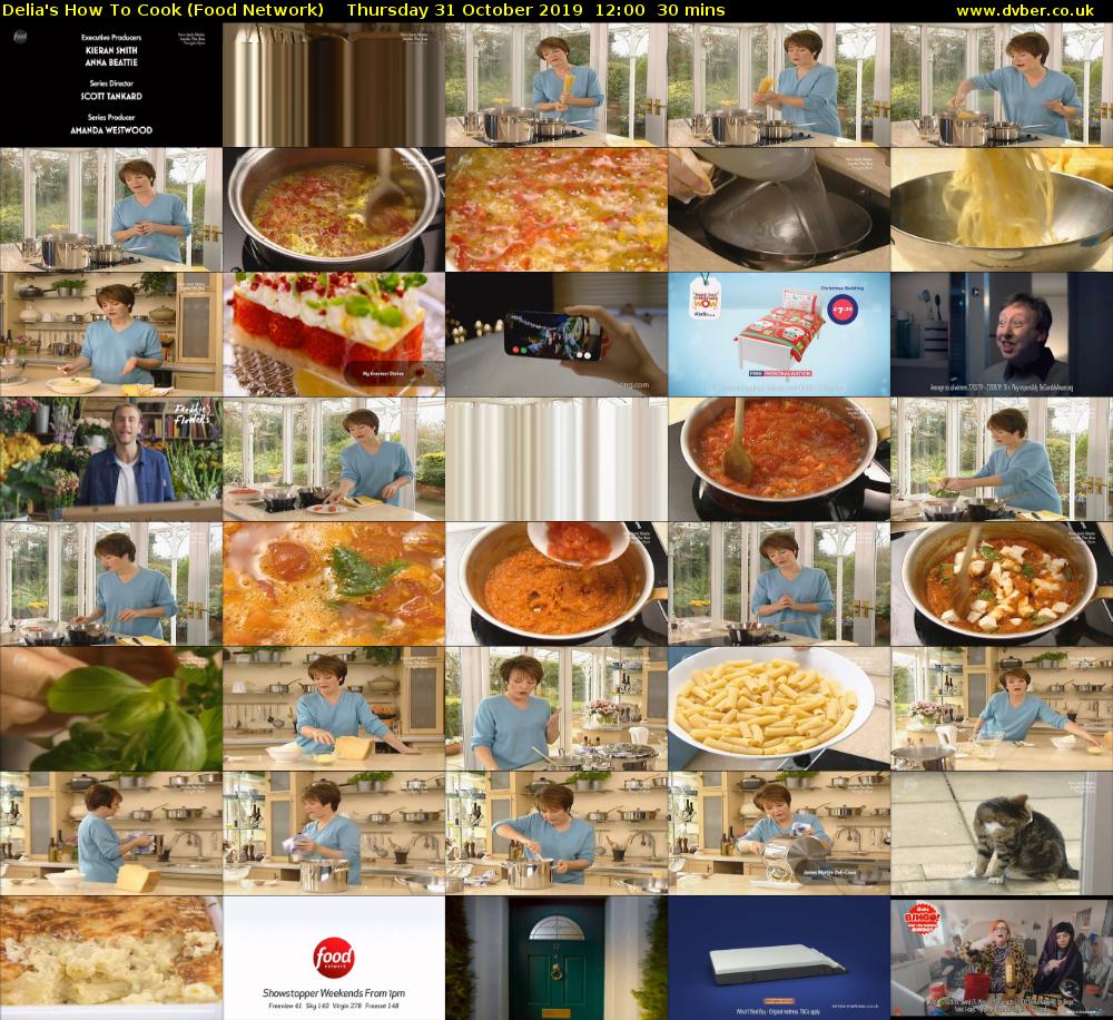 Delia's How To Cook (Food Network) Thursday 31 October 2019 12:00 - 12:30