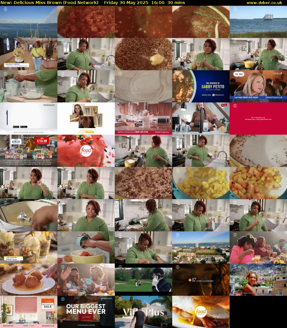 Delicious Miss Brown (Food Network) Friday 30 May 2025 16:00 - 16:30