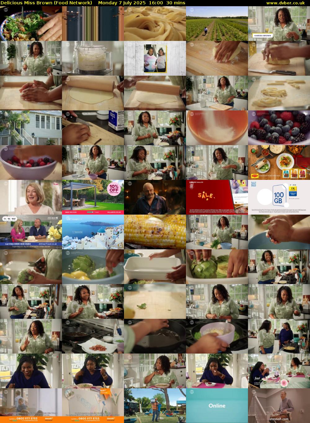 Delicious Miss Brown (Food Network) Monday 7 July 2025 16:00 - 16:30
