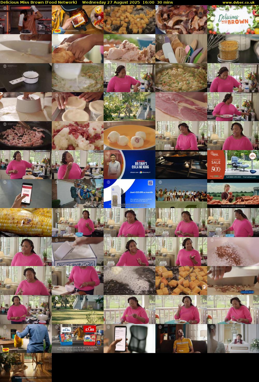 Delicious Miss Brown (Food Network) Wednesday 27 August 2025 16:00 - 16:30