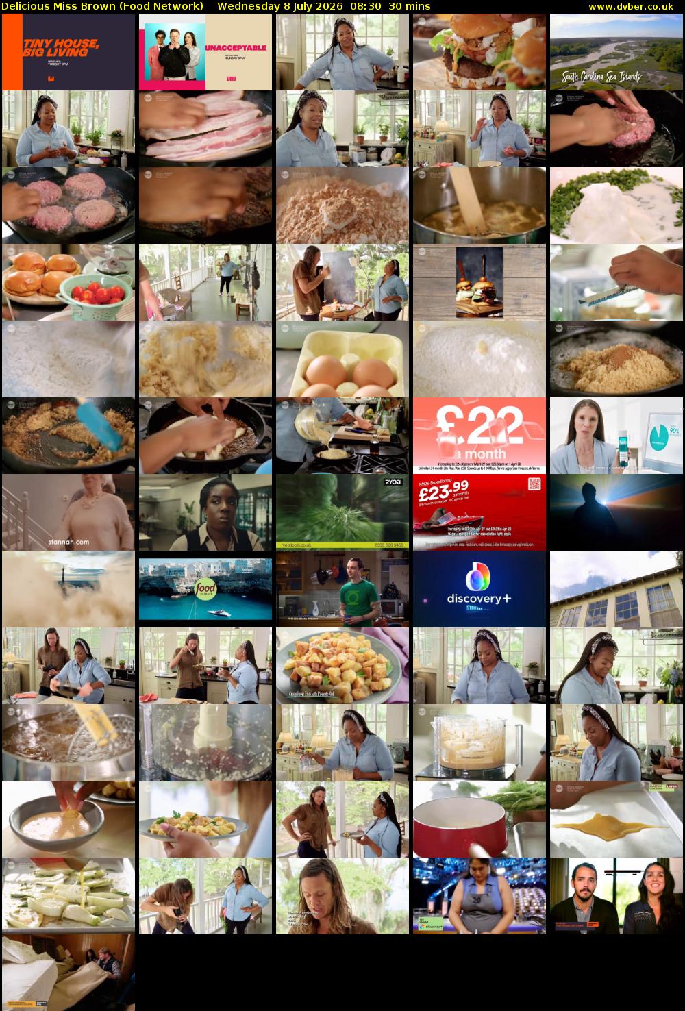 Delicious Miss Brown (Food Network) Wednesday 8 July 2026 08:30 - 09:00