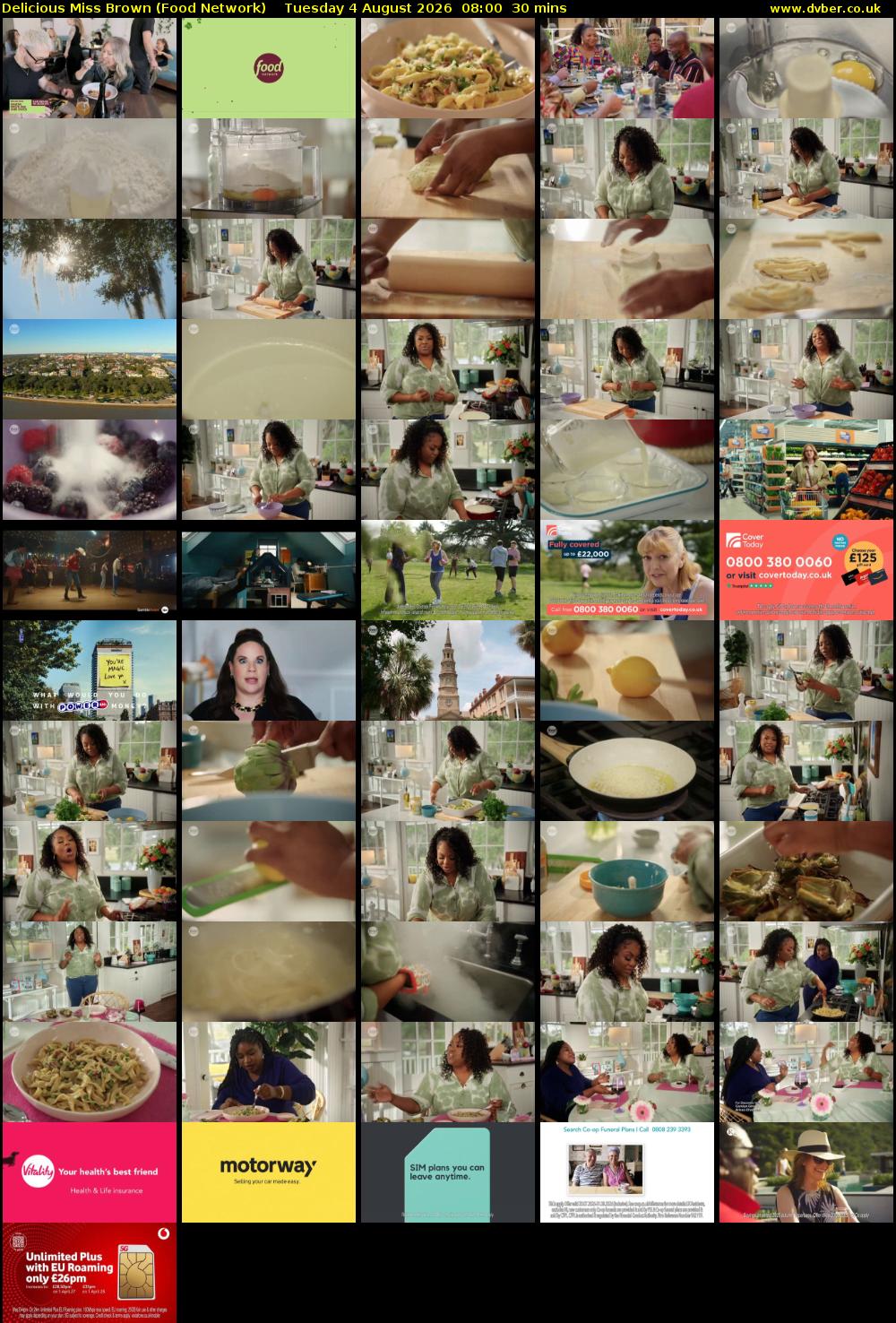 Delicious Miss Brown (Food Network) Tuesday 4 August 2026 08:00 - 08:30