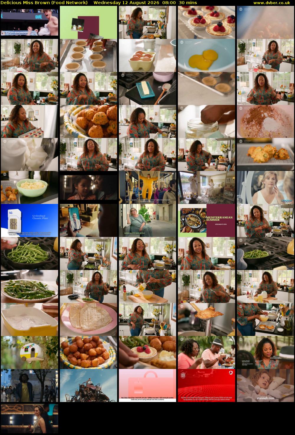 Delicious Miss Brown (Food Network) Wednesday 12 August 2026 08:00 - 08:30