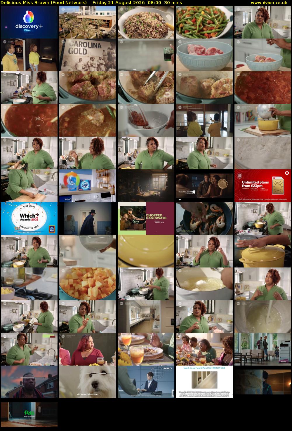 Delicious Miss Brown (Food Network) Friday 21 August 2026 08:00 - 08:30