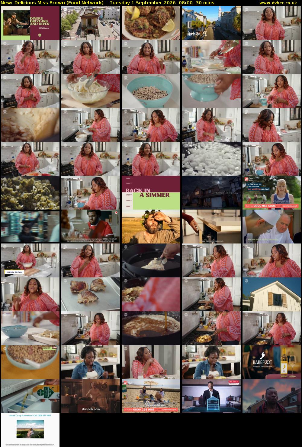Delicious Miss Brown (Food Network) Tuesday 1 September 2026 08:00 - 08:30