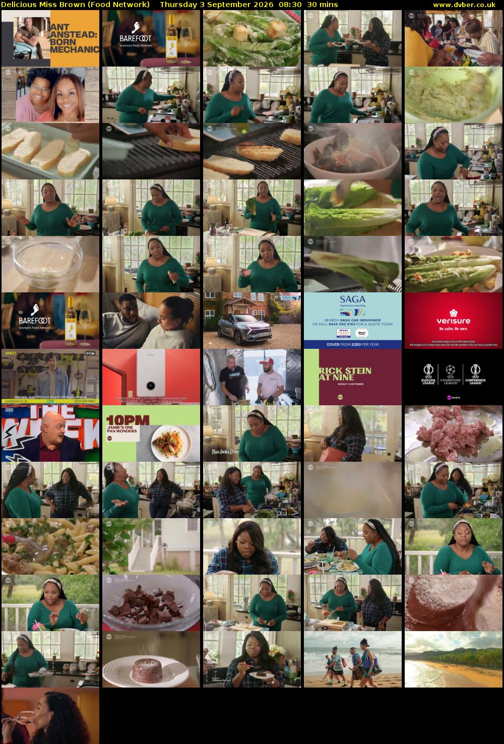 Delicious Miss Brown (Food Network) Thursday 3 September 2026 08:30 - 09:00