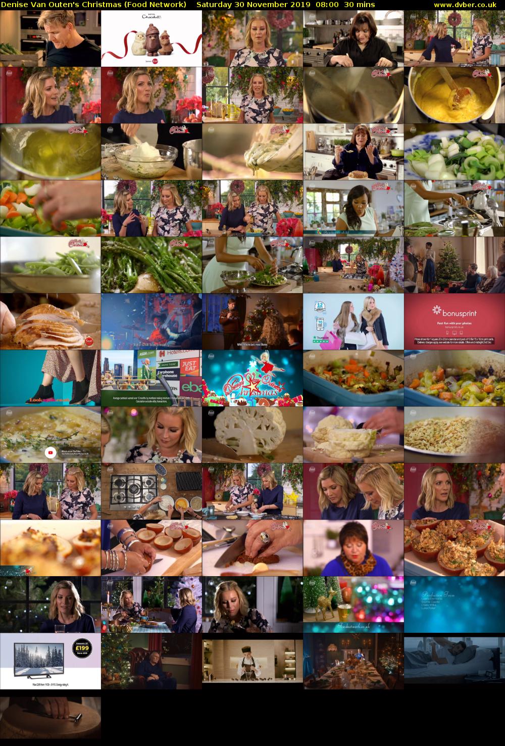 Denise Van Outen's Christmas (Food Network) Saturday 30 November 2019 08:00 - 08:30