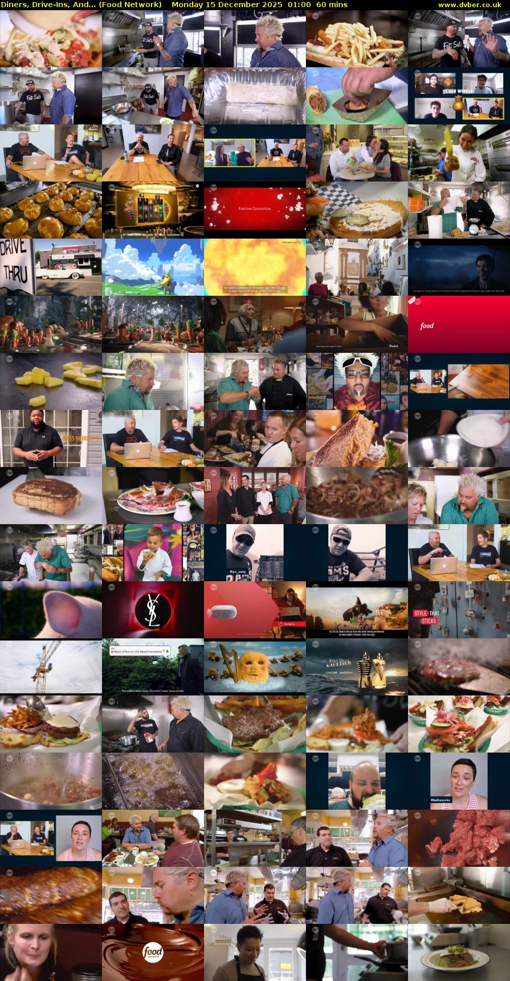Diners, Drive-Ins, And... (Food Network) Monday 15 December 2025 01:00 - 02:00
