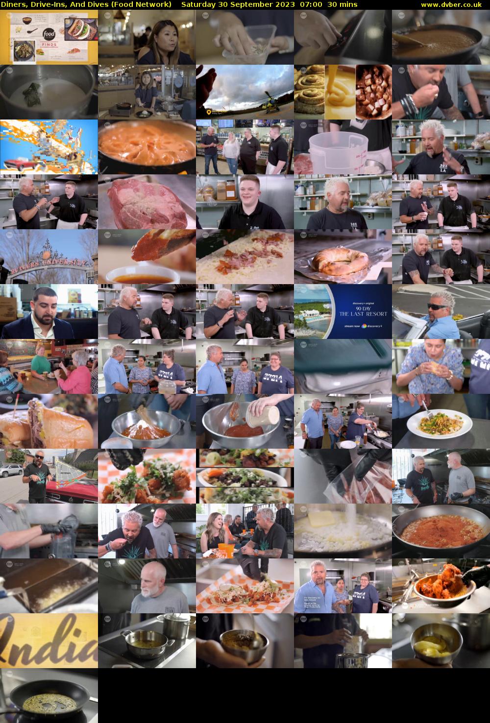 Diners, Drive-Ins, And Dives (Food Network) Saturday 30 September 2023 07:00 - 07:30