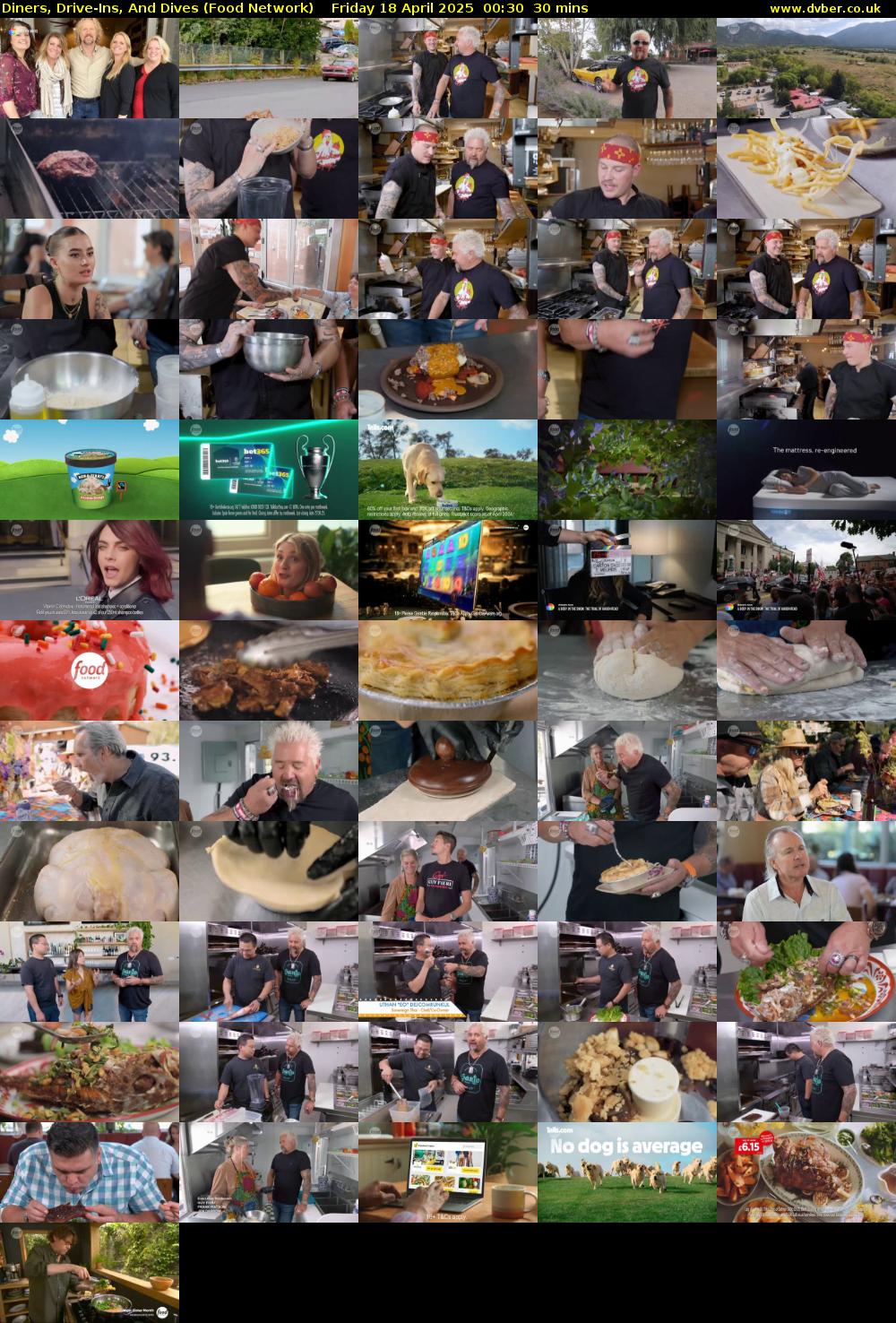 Diners, Drive-Ins, And Dives (Food Network) Friday 18 April 2025 00:30 - 01:00