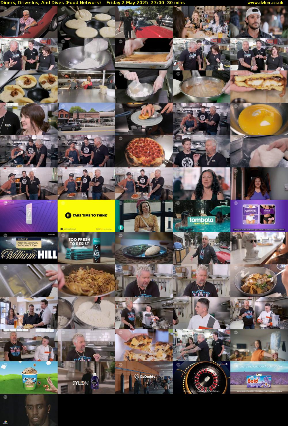 Diners, Drive-Ins, And Dives (Food Network) Friday 2 May 2025 23:00 - 23:30
