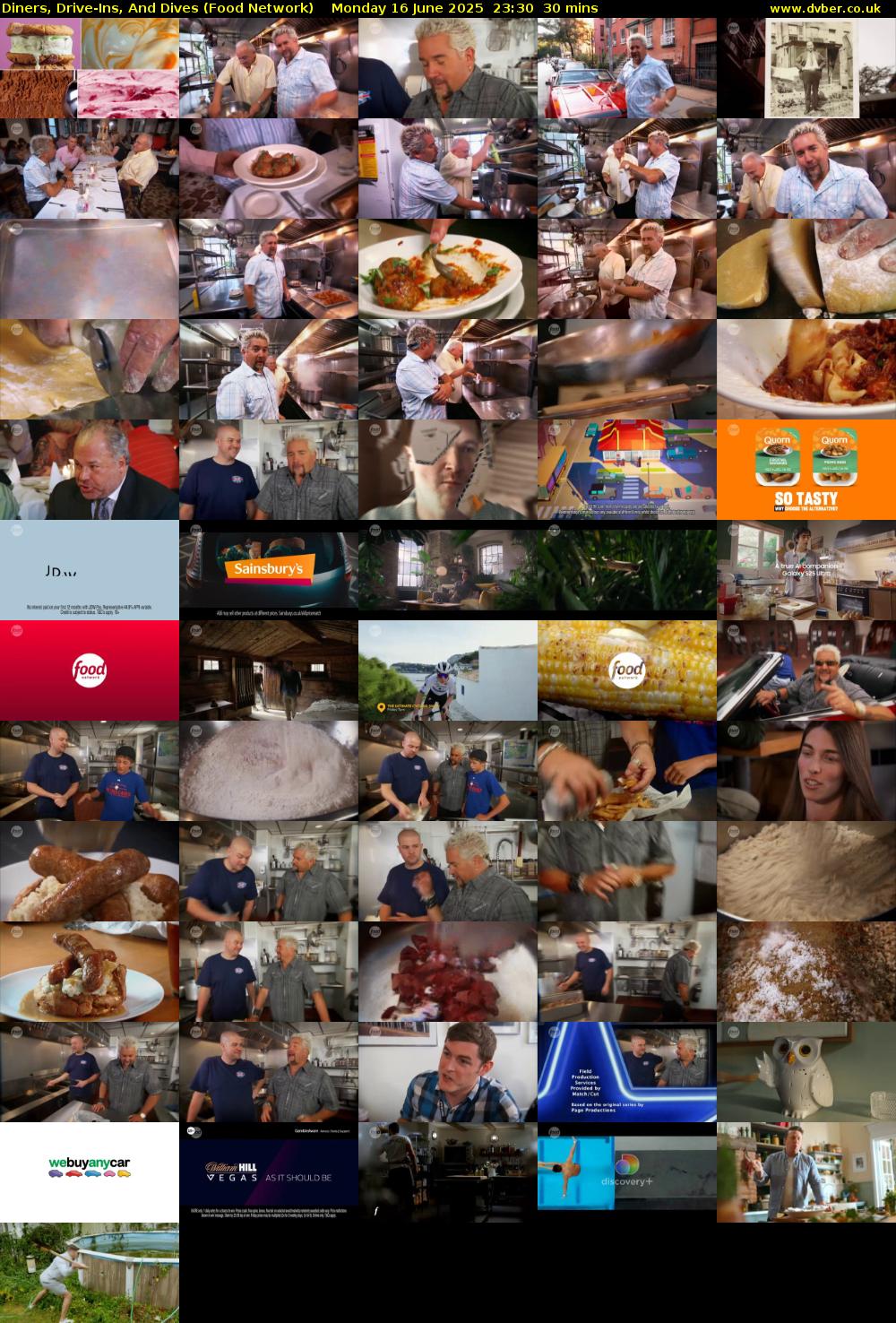 Diners, Drive-Ins, And Dives (Food Network) Monday 16 June 2025 23:30 - 00:00