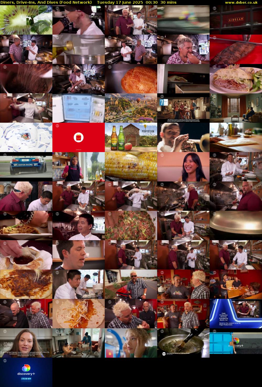 Diners, Drive-Ins, And Dives (Food Network) Tuesday 17 June 2025 00:30 - 01:00