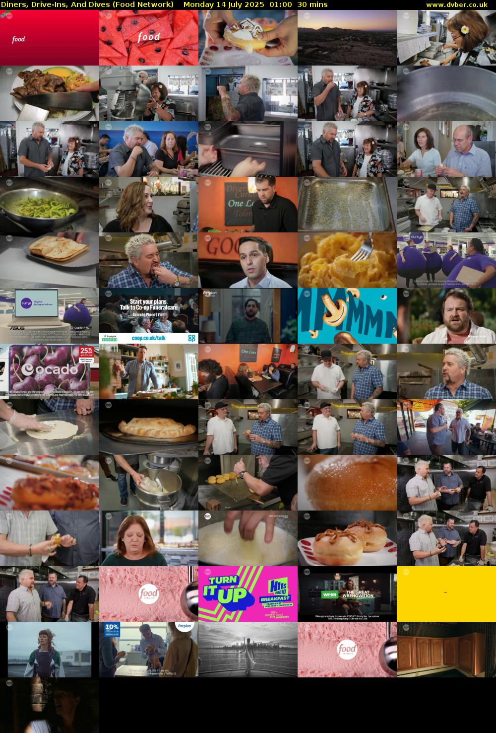 Diners, Drive-Ins, And Dives (Food Network) Monday 14 July 2025 01:00 - 01:30