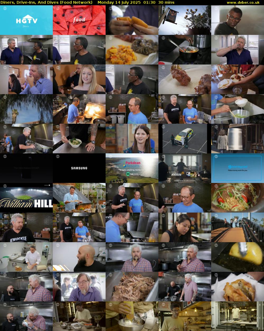 Diners, Drive-Ins, And Dives (Food Network) Monday 14 July 2025 01:30 - 02:00