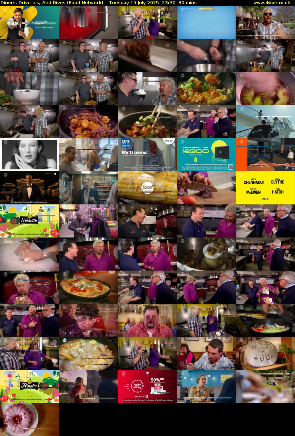 Diners, Drive-Ins, And Dives (Food Network) Tuesday 15 July 2025 23:30 - 00:00