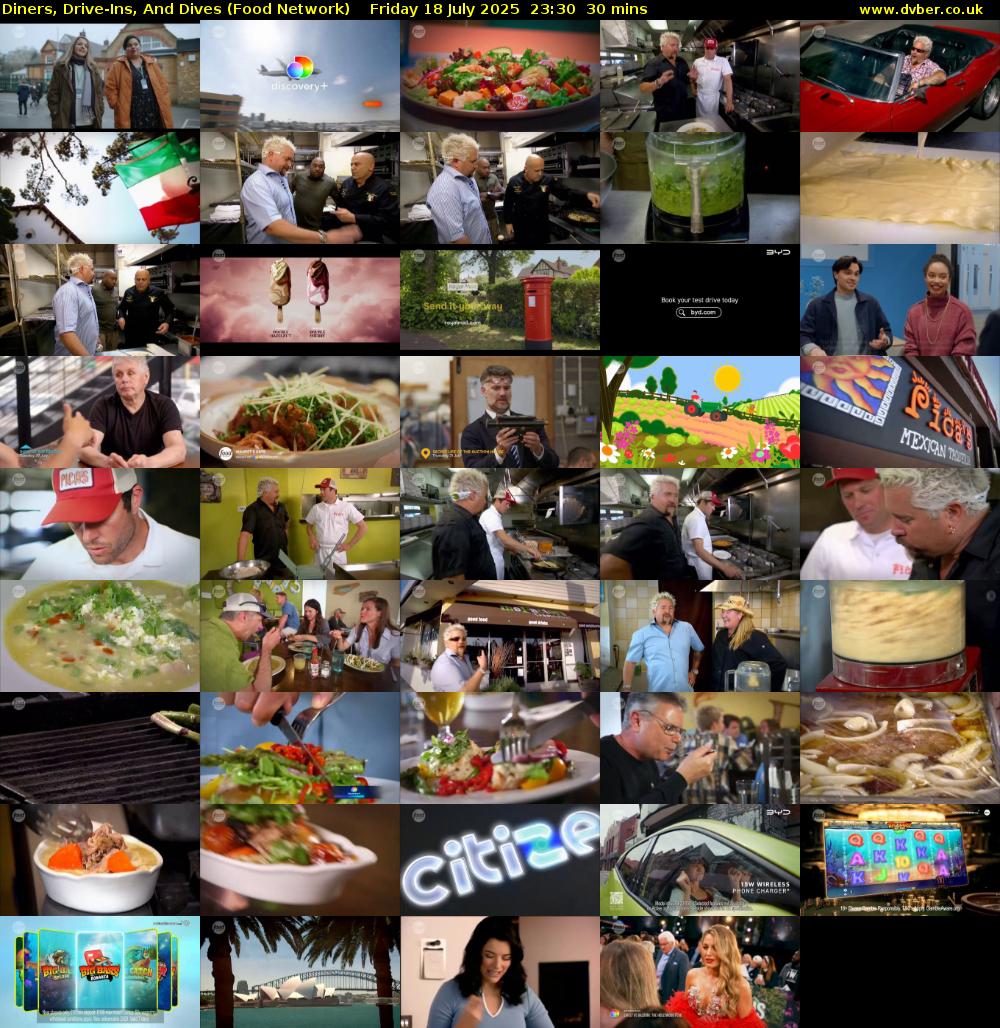 Diners, Drive-Ins, And Dives (Food Network) Friday 18 July 2025 23:30 - 00:00