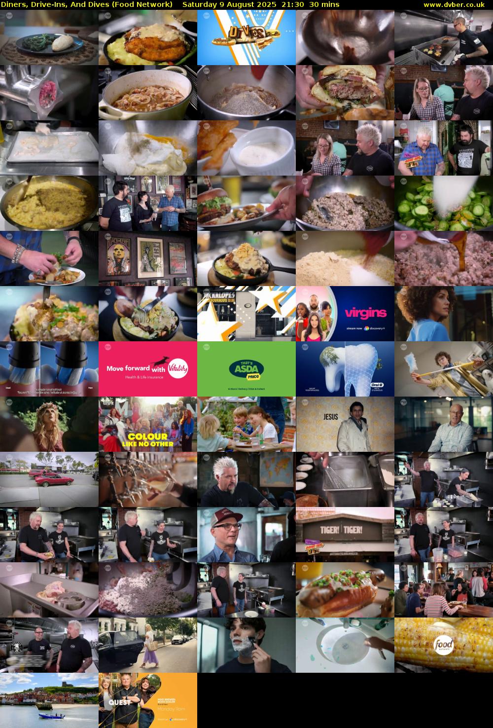 Diners, Drive-Ins, And Dives (Food Network) Saturday 9 August 2025 21:30 - 22:00