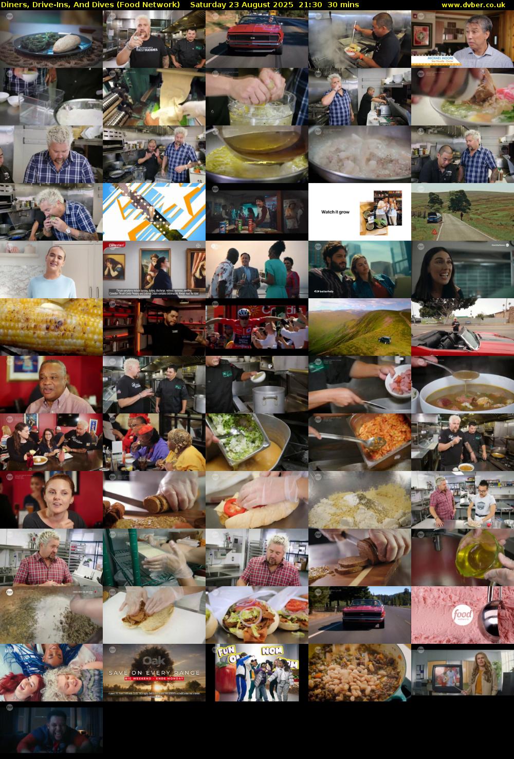 Diners, Drive-Ins, And Dives (Food Network) Saturday 23 August 2025 21:30 - 22:00