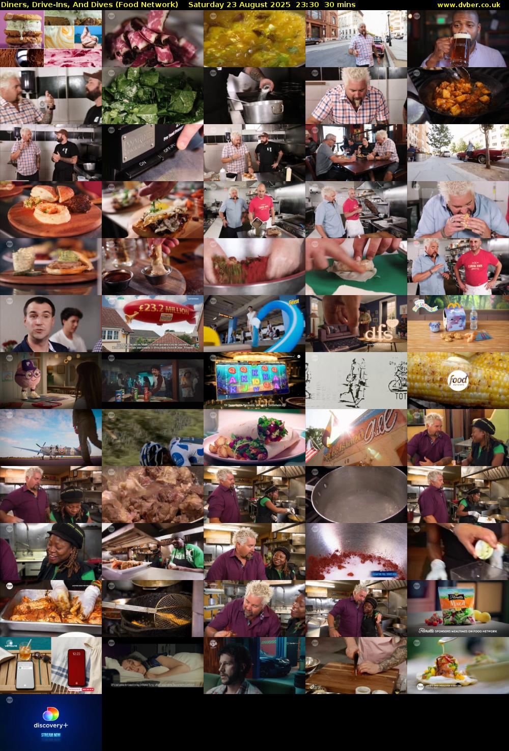 Diners, Drive-Ins, And Dives (Food Network) Saturday 23 August 2025 23:30 - 00:00