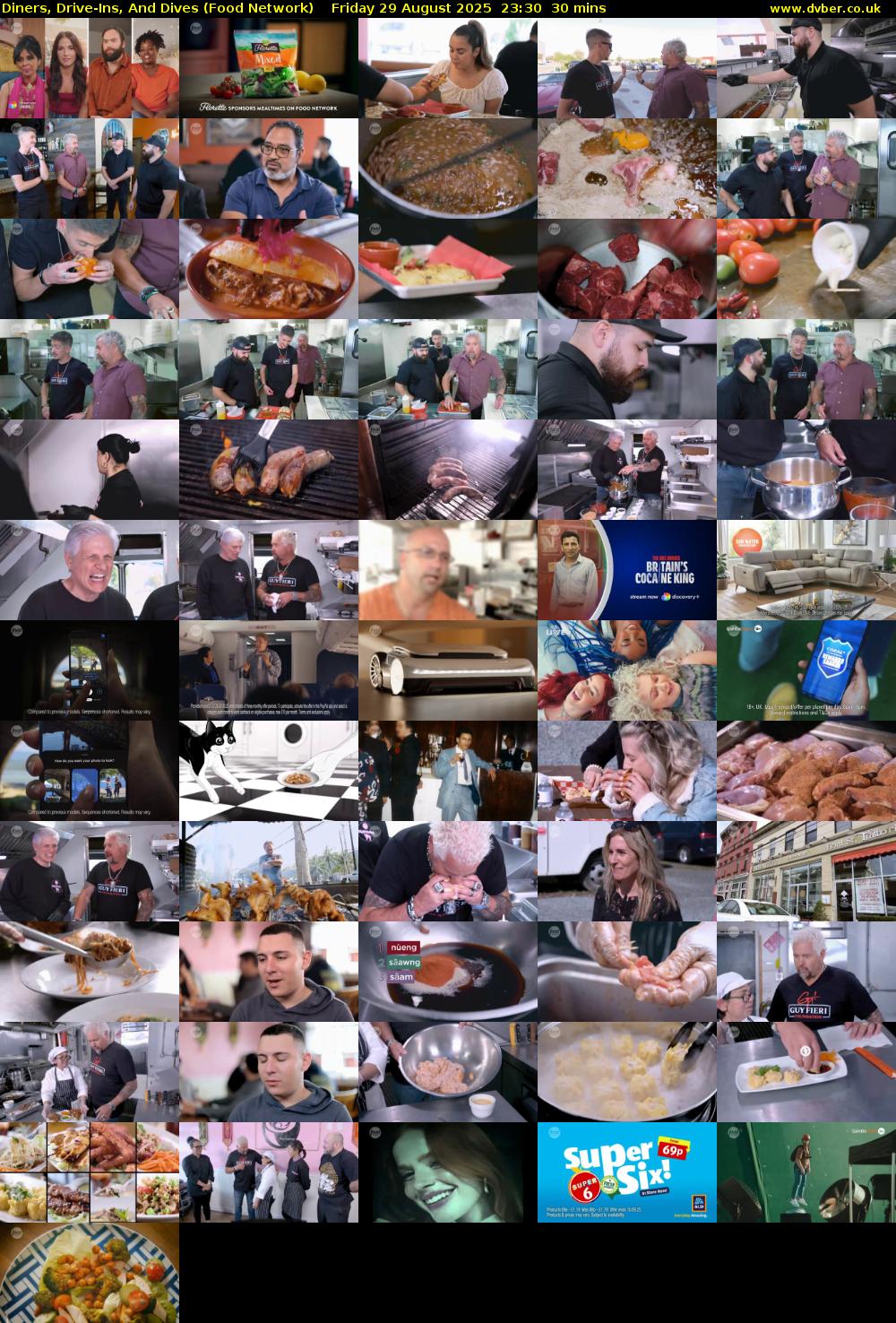 Diners, Drive-Ins, And Dives (Food Network) Friday 29 August 2025 23:30 - 00:00