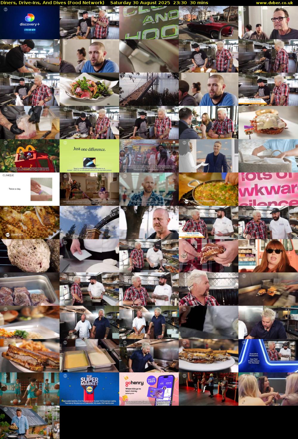 Diners, Drive-Ins, And Dives (Food Network) Saturday 30 August 2025 23:30 - 00:00