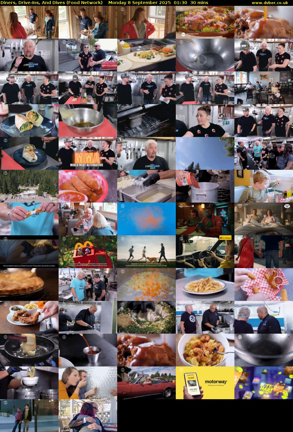 Diners, Drive-Ins, And Dives (Food Network) Monday 8 September 2025 01:30 - 02:00