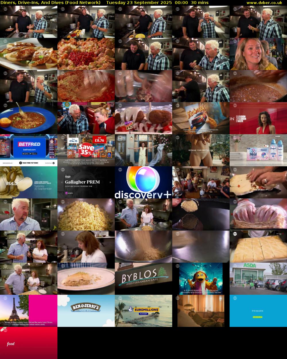 Diners, Drive-Ins, And Dives (Food Network) Tuesday 23 September 2025 00:00 - 00:30