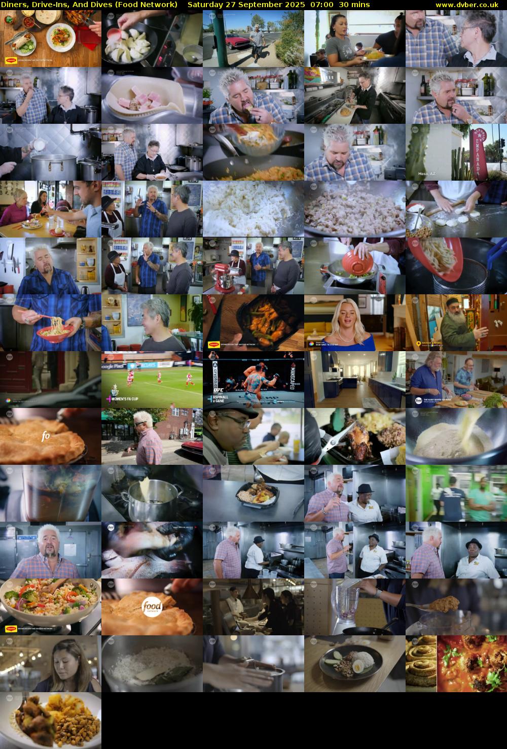 Diners, Drive-Ins, And Dives (Food Network) Saturday 27 September 2025 07:00 - 07:30