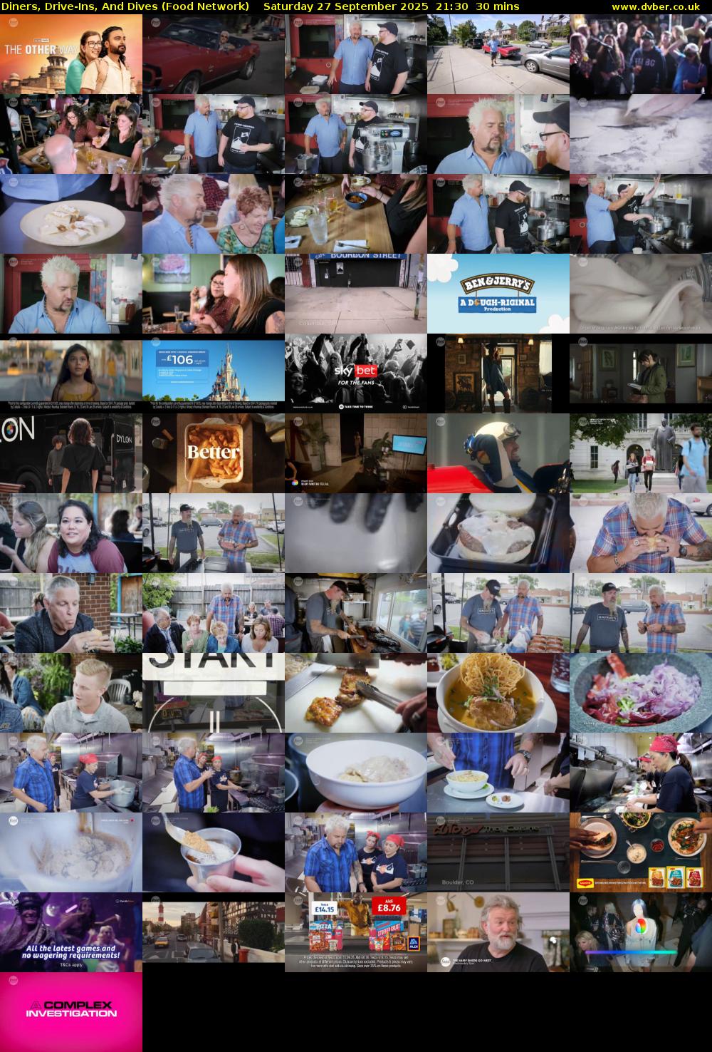 Diners, Drive-Ins, And Dives (Food Network) Saturday 27 September 2025 21:30 - 22:00