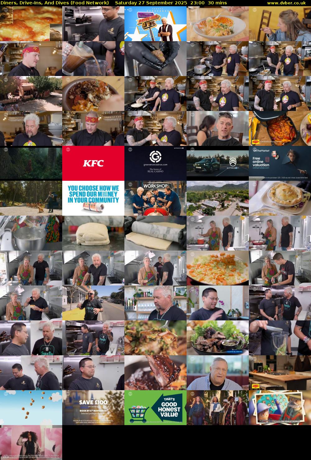 Diners, Drive-Ins, And Dives (Food Network) Saturday 27 September 2025 23:00 - 23:30