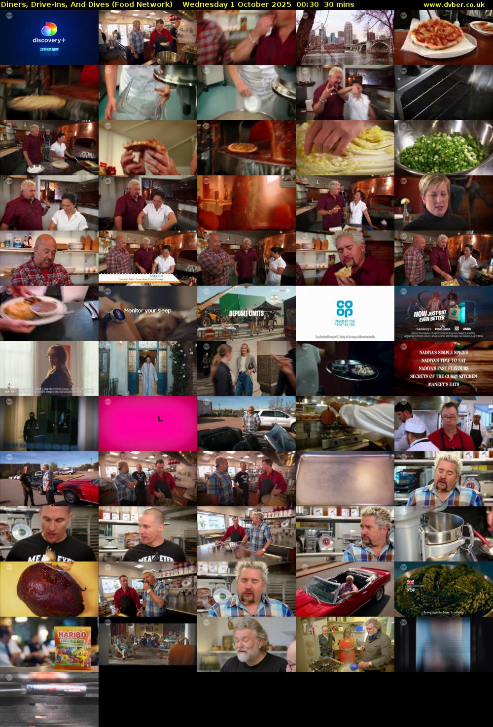 Diners, Drive-Ins, And Dives (Food Network) Wednesday 1 October 2025 00:30 - 01:00