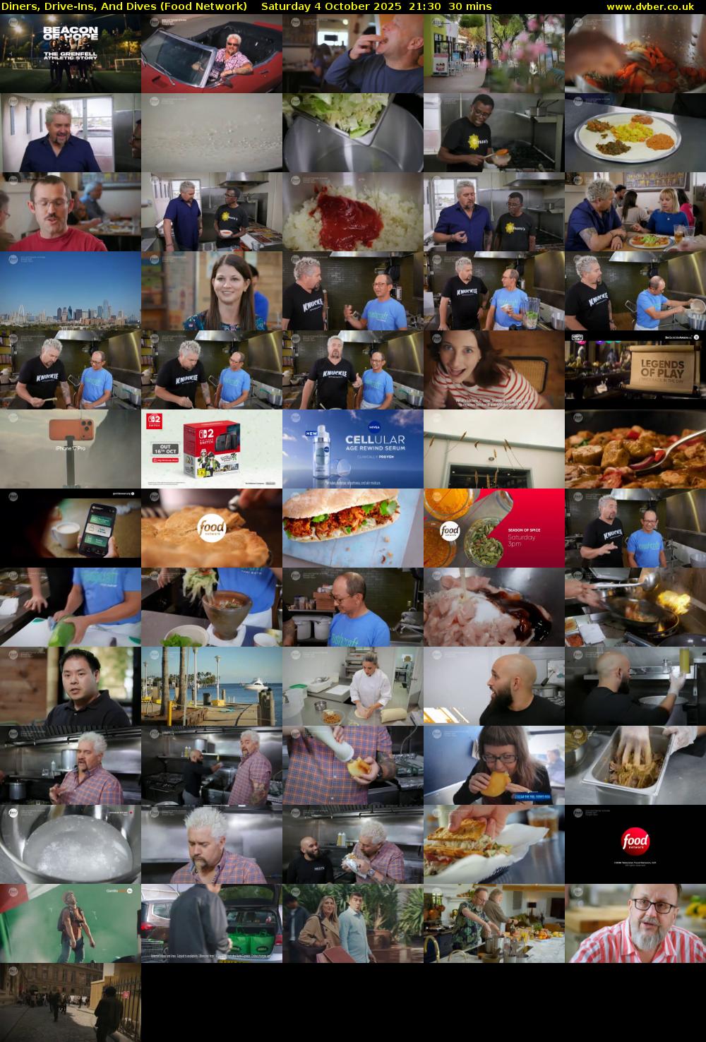 Diners, Drive-Ins, And Dives (Food Network) Saturday 4 October 2025 21:30 - 22:00