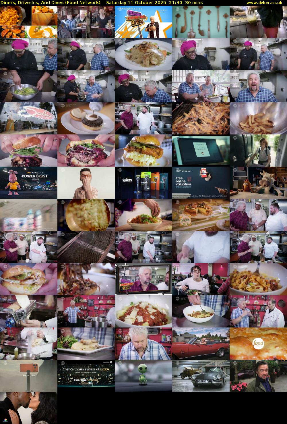 Diners, Drive-Ins, And Dives (Food Network) Saturday 11 October 2025 21:30 - 22:00