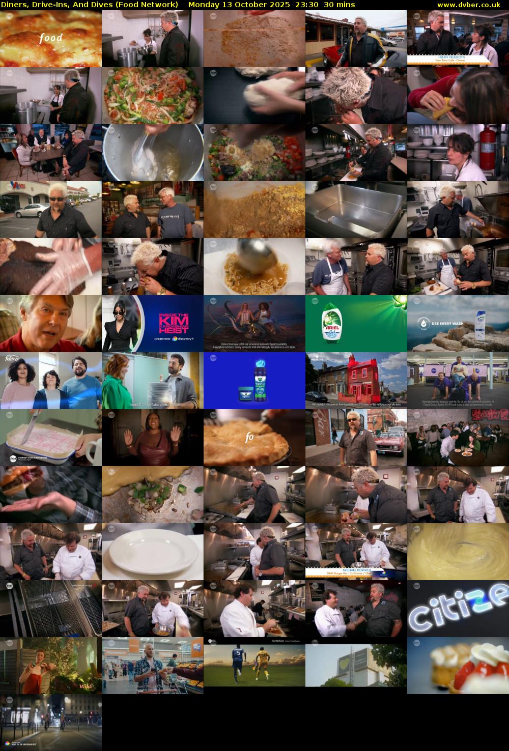 Diners, Drive-Ins, And Dives (Food Network) Monday 13 October 2025 23:30 - 00:00