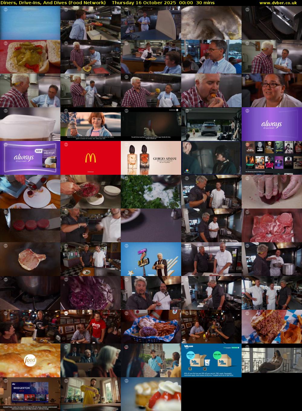 Diners, Drive-Ins, And Dives (Food Network) Thursday 16 October 2025 00:00 - 00:30