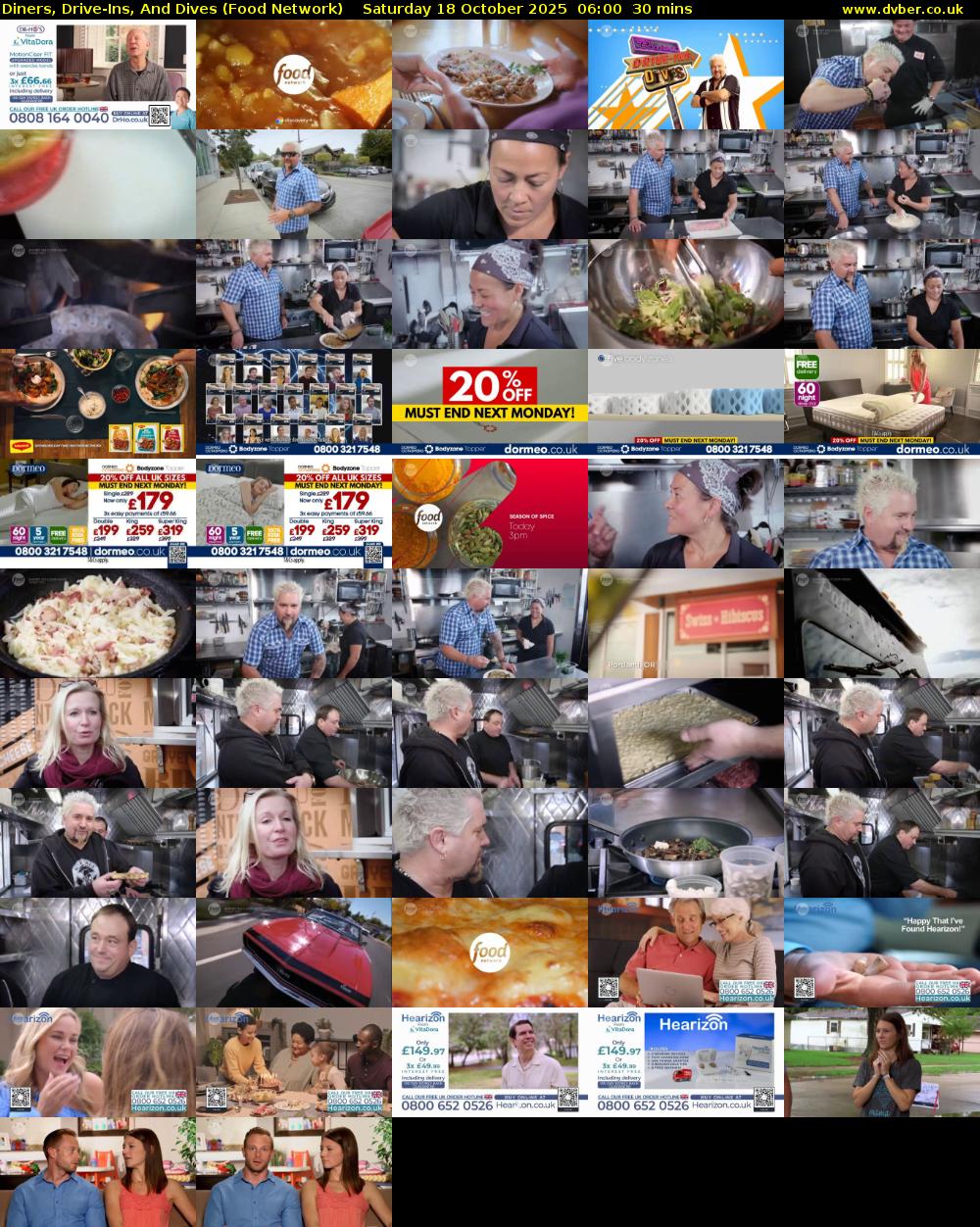 Diners, Drive-Ins, And Dives (Food Network) Saturday 18 October 2025 06:00 - 06:30