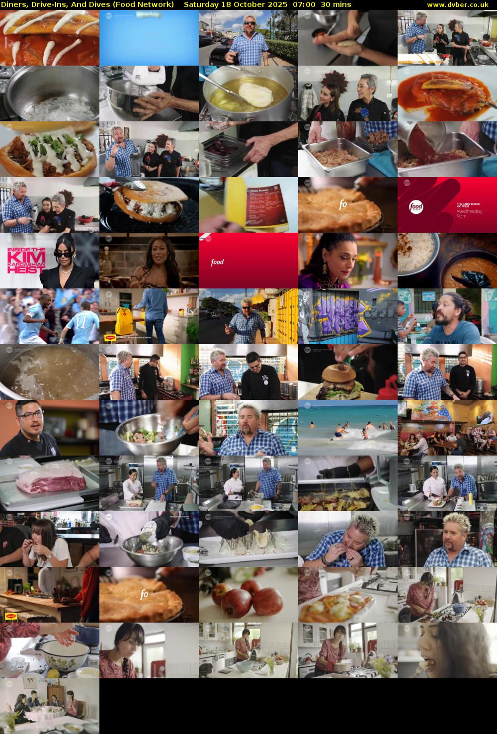 Diners, Drive-Ins, And Dives (Food Network) Saturday 18 October 2025 07:00 - 07:30