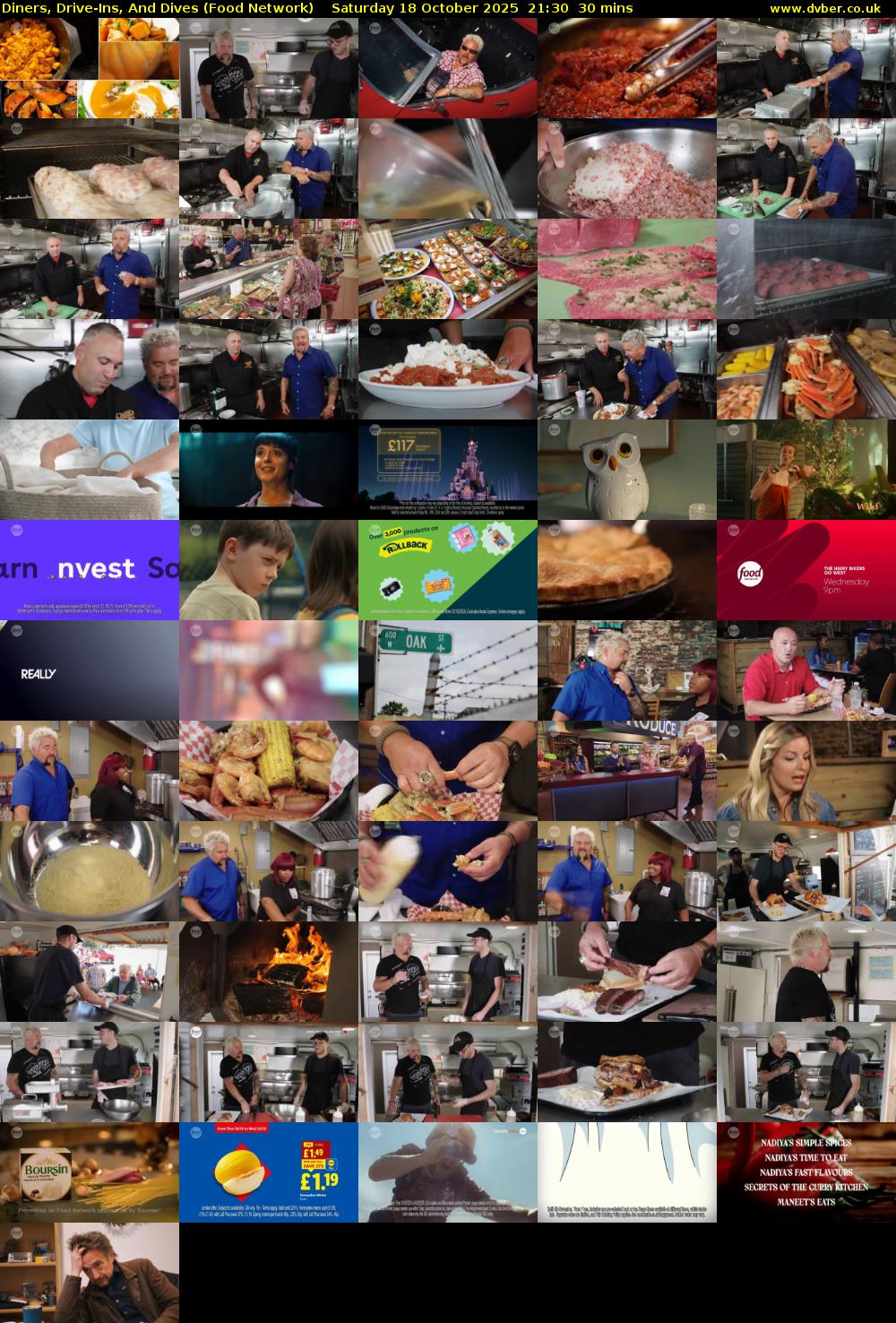 Diners, Drive-Ins, And Dives (Food Network) Saturday 18 October 2025 21:30 - 22:00