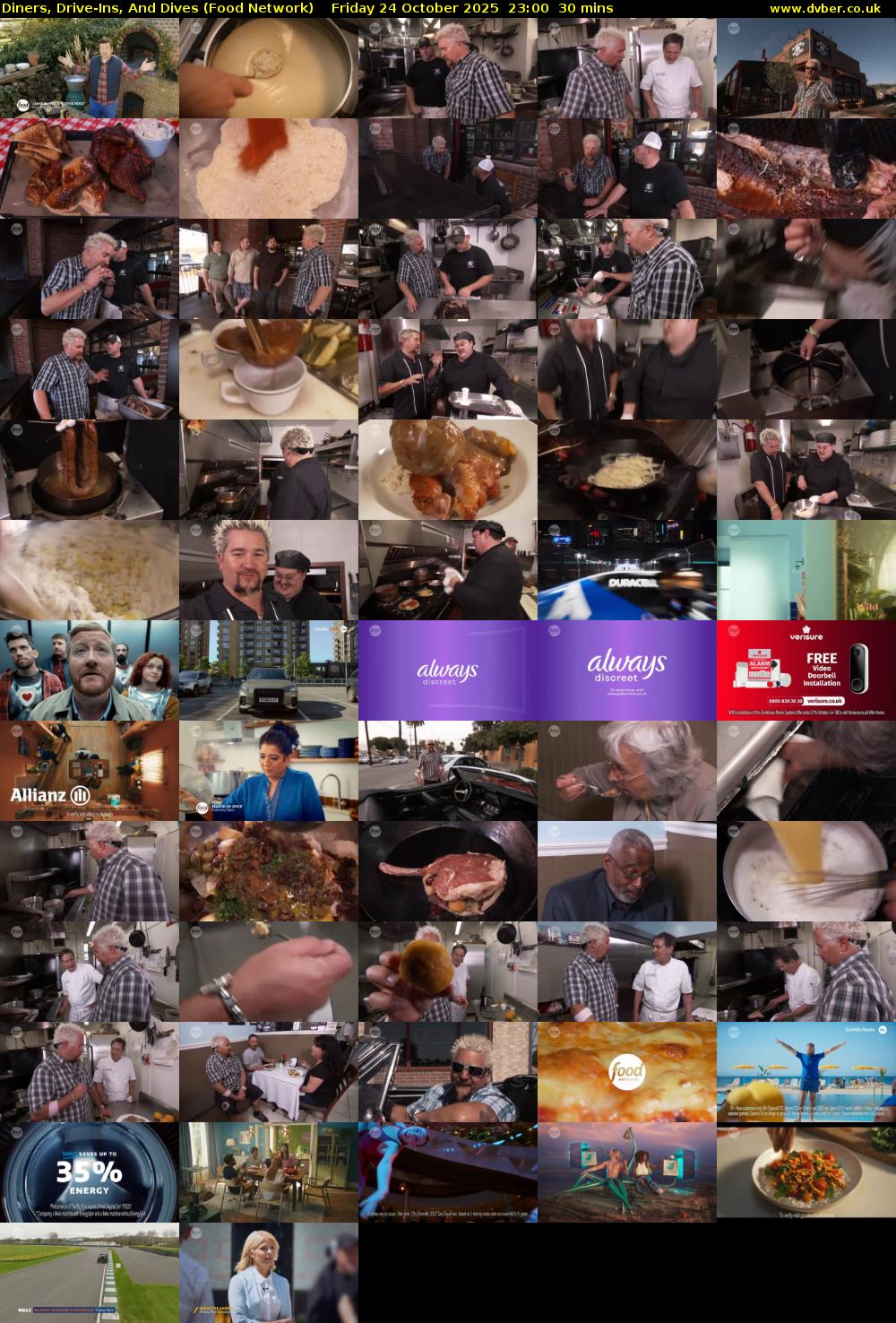 Diners, Drive-Ins, And Dives (Food Network) Friday 24 October 2025 23:00 - 23:30