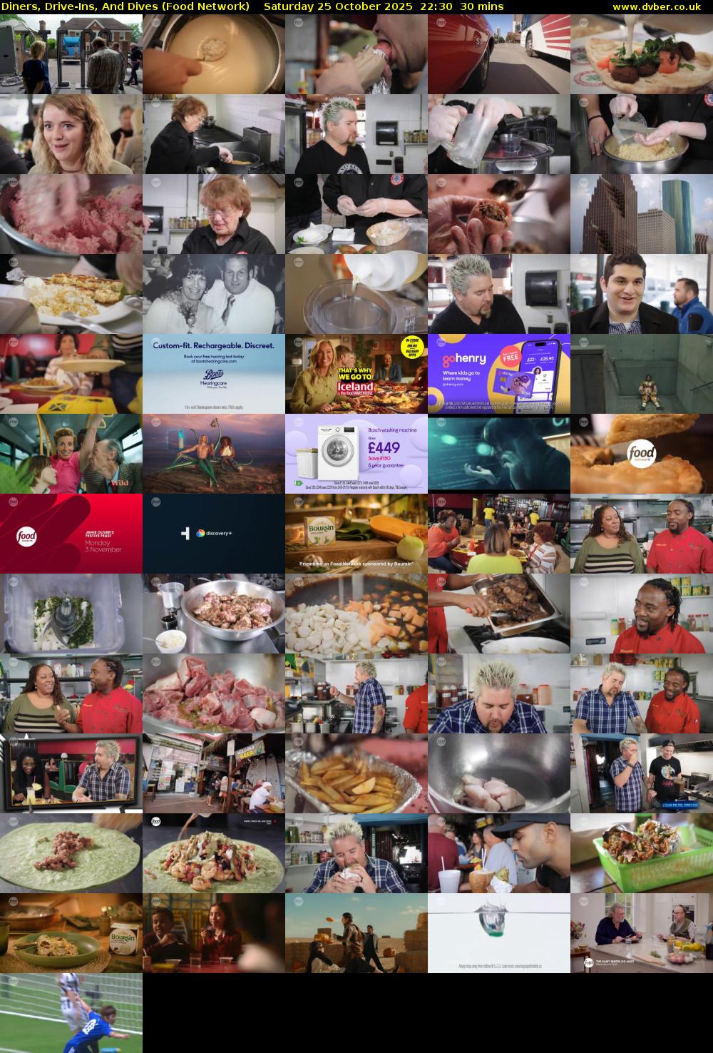 Diners, Drive-Ins, And Dives (Food Network) Saturday 25 October 2025 22:30 - 23:00