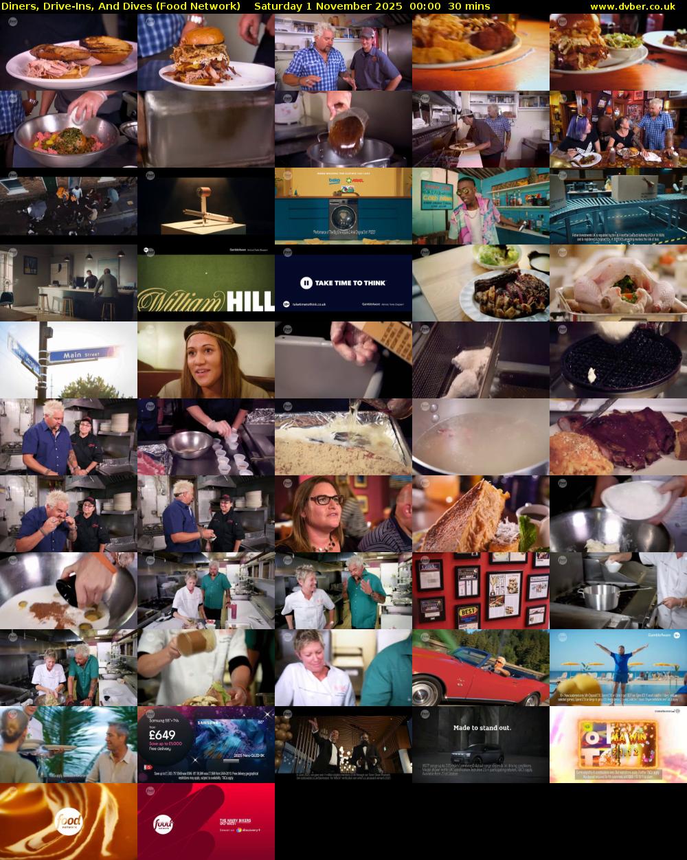 Diners, Drive-Ins, And Dives (Food Network) Saturday 1 November 2025 00:00 - 00:30