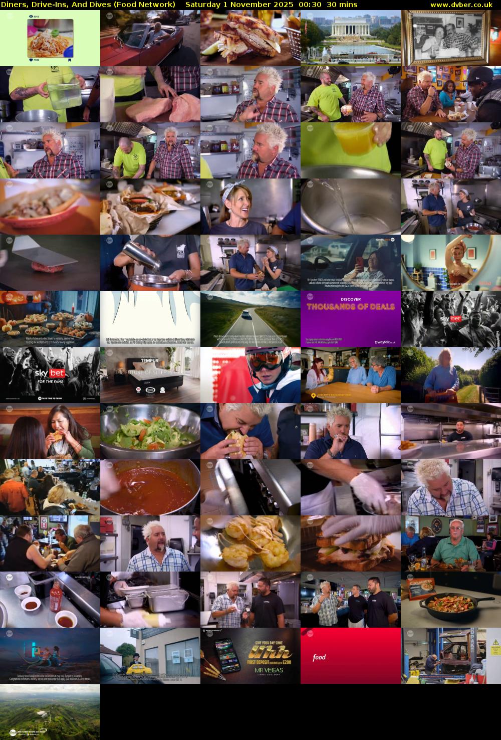 Diners, Drive-Ins, And Dives (Food Network) Saturday 1 November 2025 00:30 - 01:00