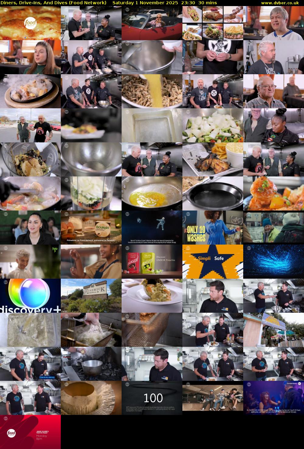 Diners, Drive-Ins, And Dives (Food Network) Saturday 1 November 2025 23:30 - 00:00