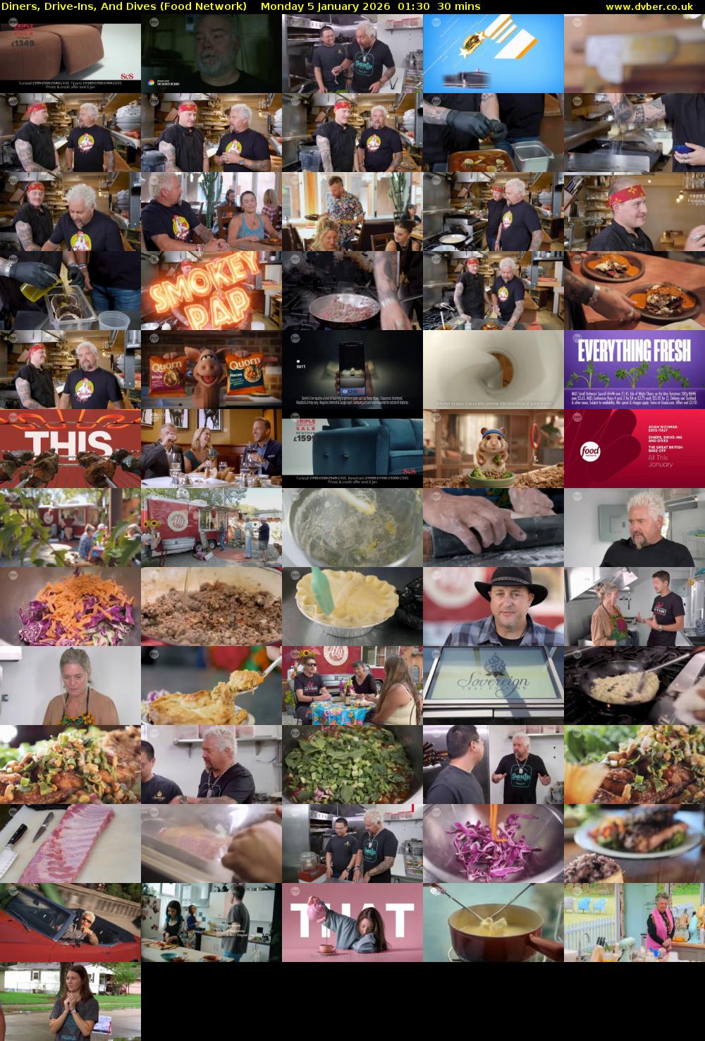 Diners, Drive-Ins, And Dives (Food Network) Monday 5 January 2026 01:30 - 02:00